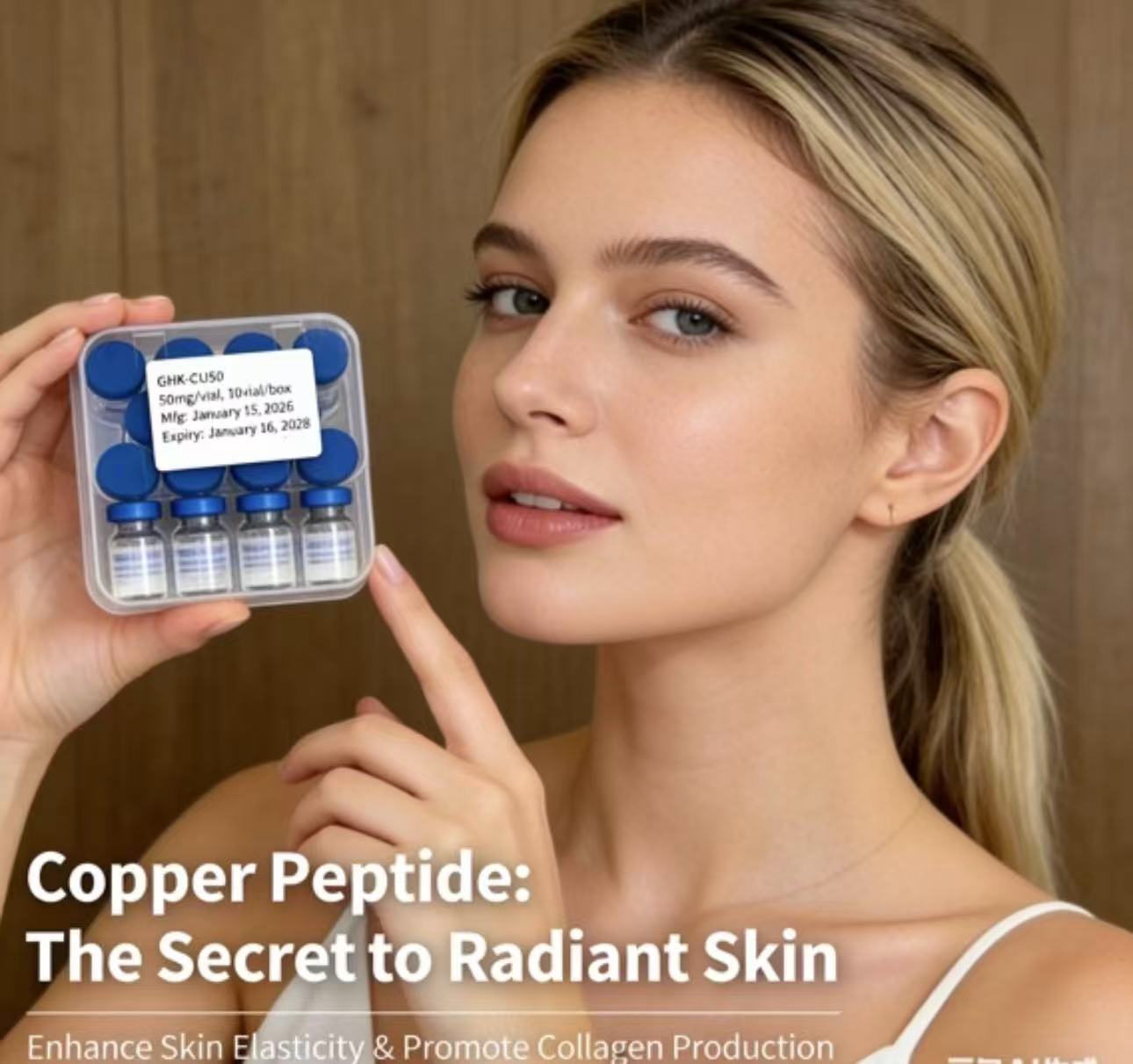 Skincare Ingredients - Bubuk Peptida Tembaga Biru GHK-Cu Kemurnian