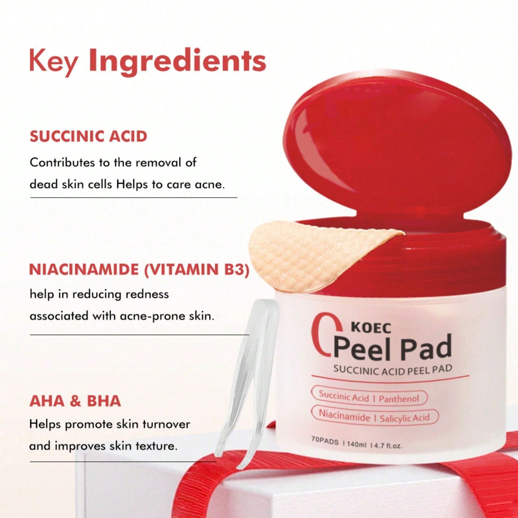 Toner Pads Red Succinic Acid P - Skincare Non Comedogenic ulasan dan harga