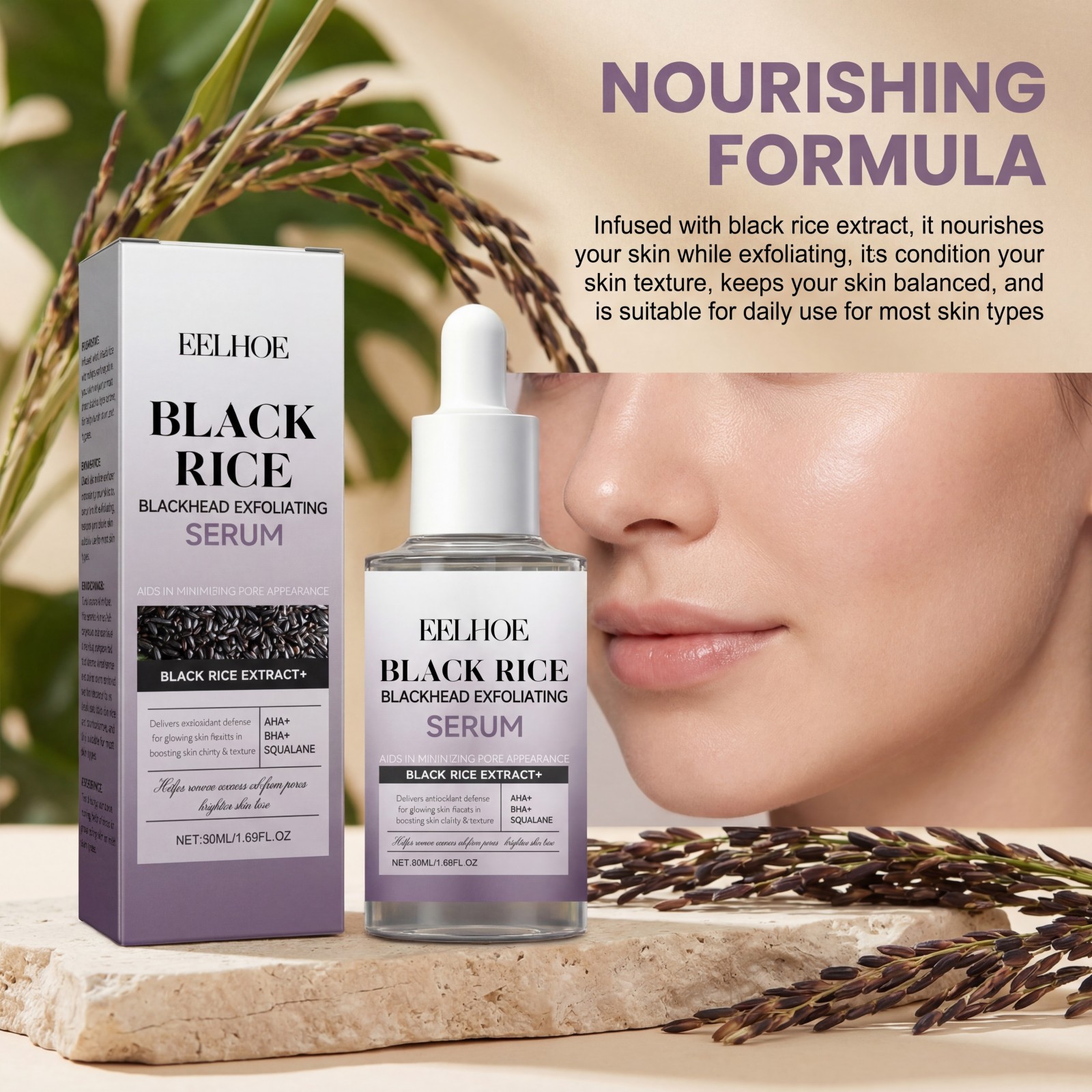 Serum Pengelupas Kulit Beras H - Skincare Non Comedogenic ulasan dan harga