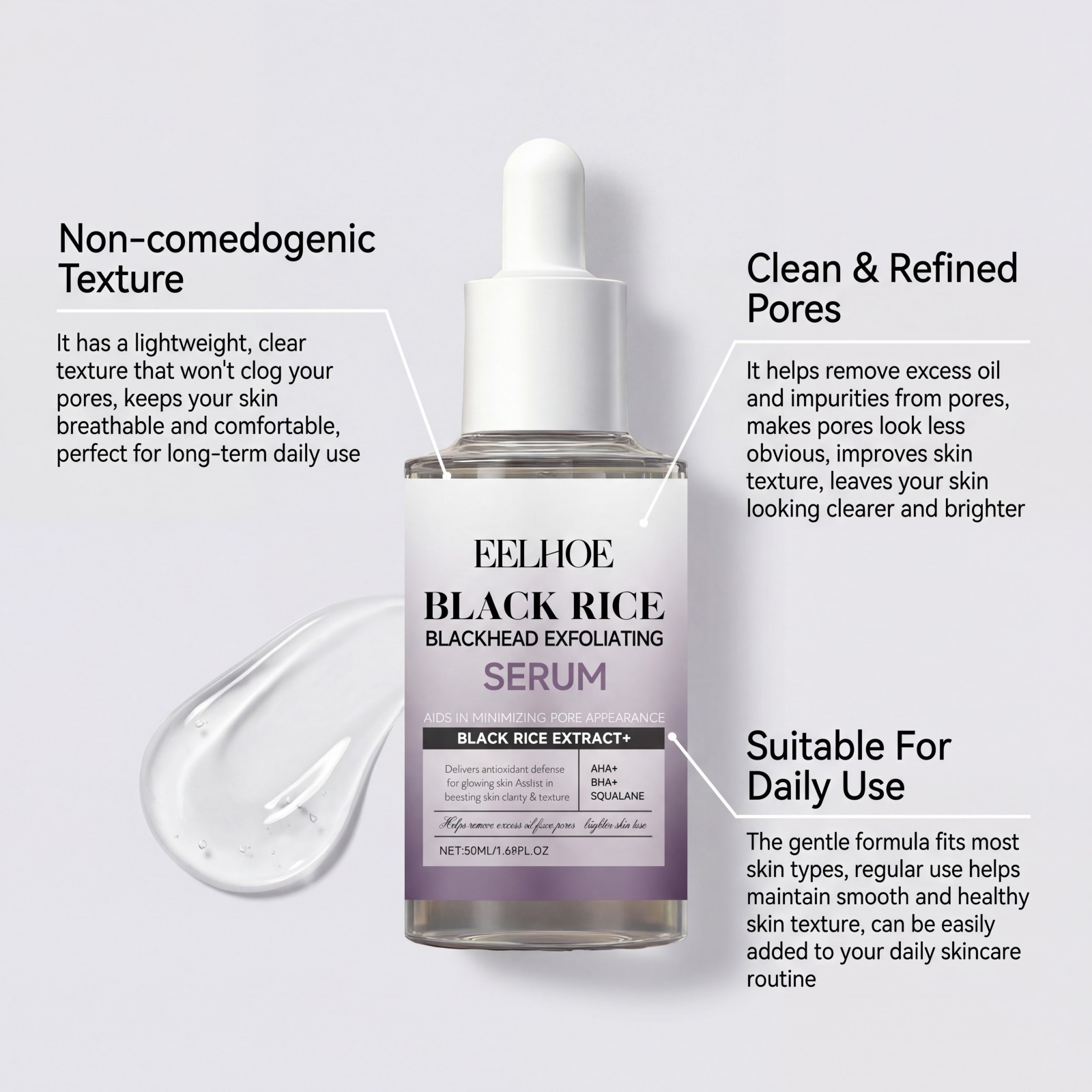 Serum Pengelupas Kulit Beras H - Skincare Non Comedogenic ulasan dan harga